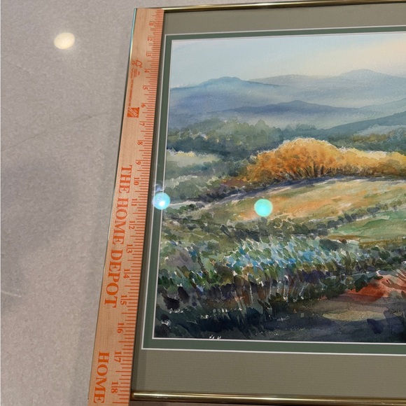 Original Signed Framed Landscape Watercolor Painting - Picture 5 of 12